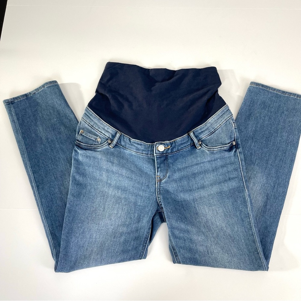 & Denim Mama Maternite’ Skinny Tapered Denim Maternity Jeans Size Small - Picture 4 of 7